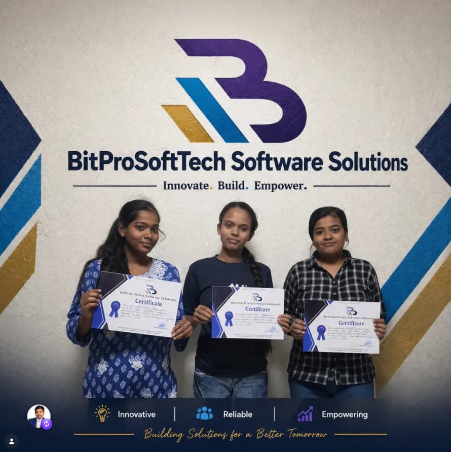 Certified BPST students holding BitProSoftTech certificates at the Lucknow centre